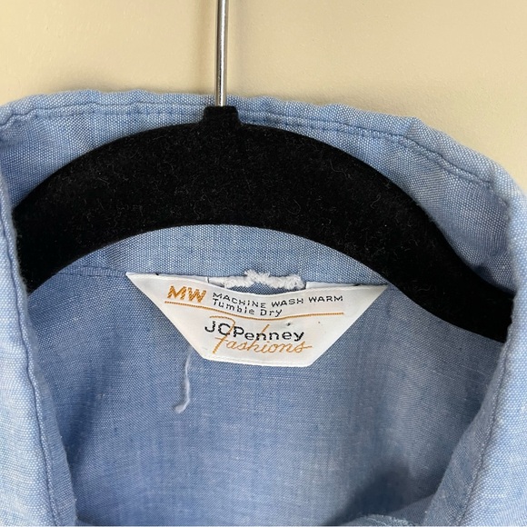 vintage western chambray shirt with red top stitching - Picture 3 of 8